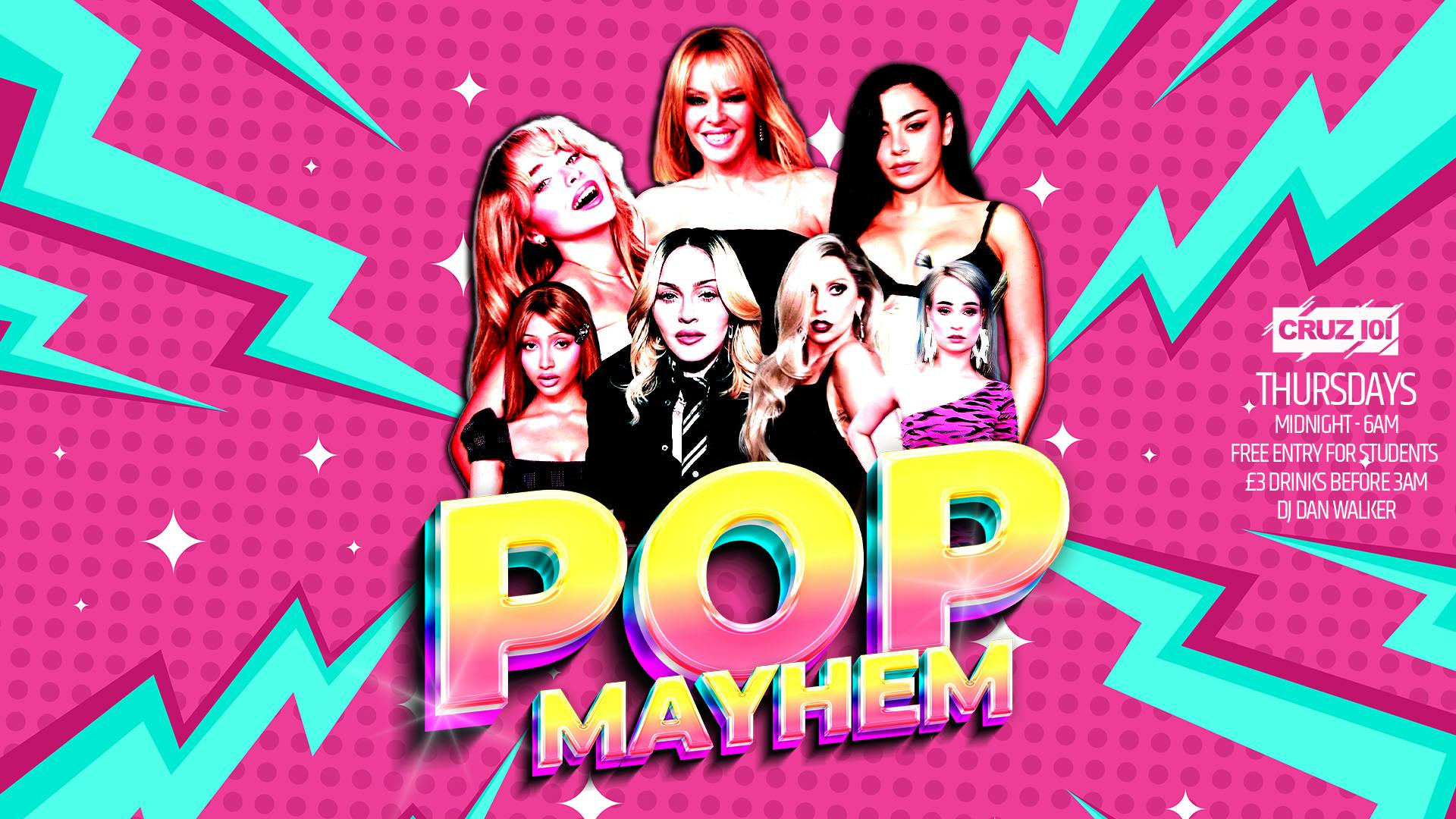 Pop Mayhem flyer